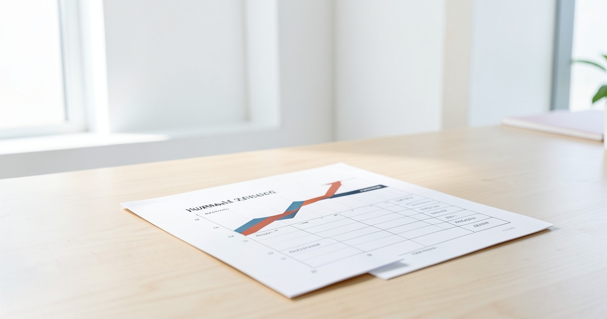 オフィスでの進捗管理表とグラフのイメージ
